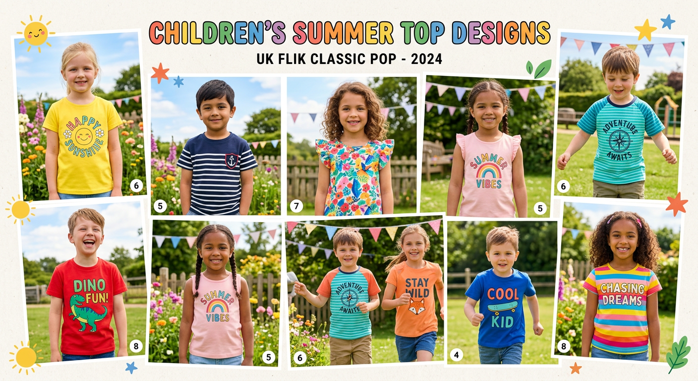 Children's summer top designs — classic pop