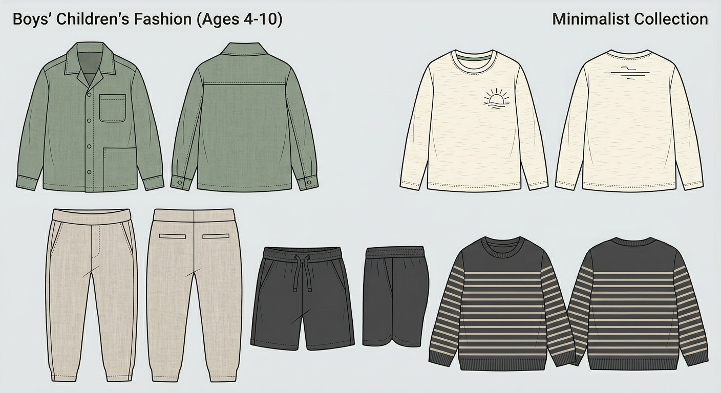 Boys' minimalist collection, ages 4–10
