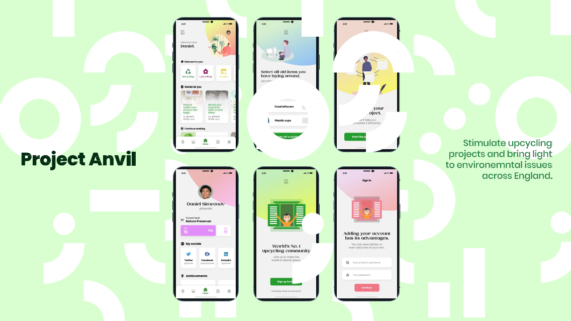 Project Anvil — final app screens