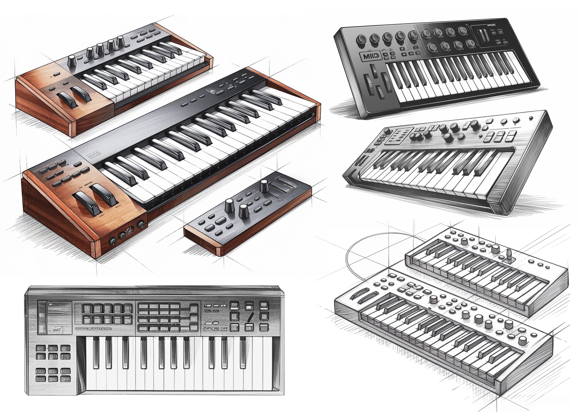 MIDI keyboard concept sketches