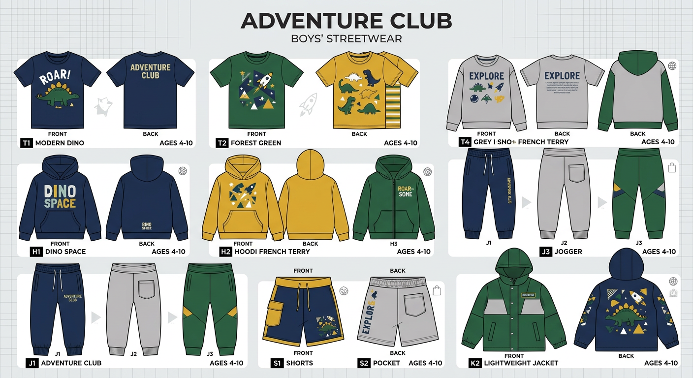Adventure Club boys' streetwear range